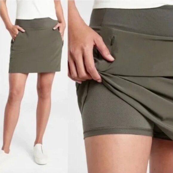 Athleta Soho Skort Olive Green Size 4 - Picture 1 of 8
